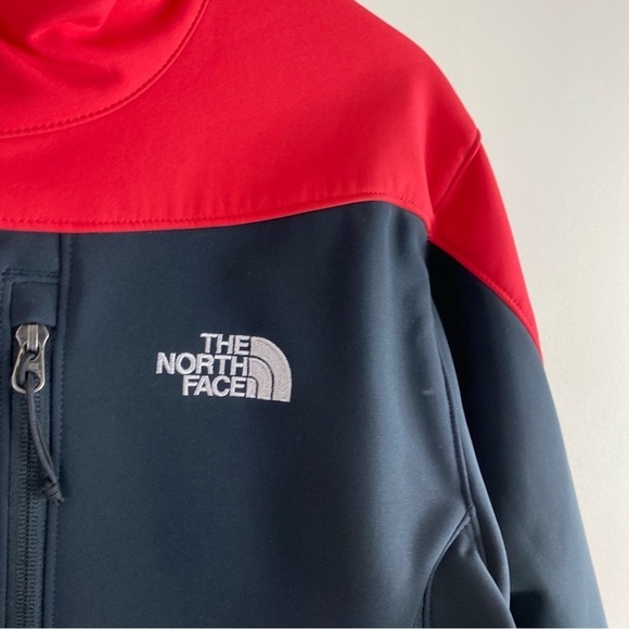 The North Face Men's Red Gray Softshell Water Resistant Jacket Coat Sz L - Picture 4 of 14